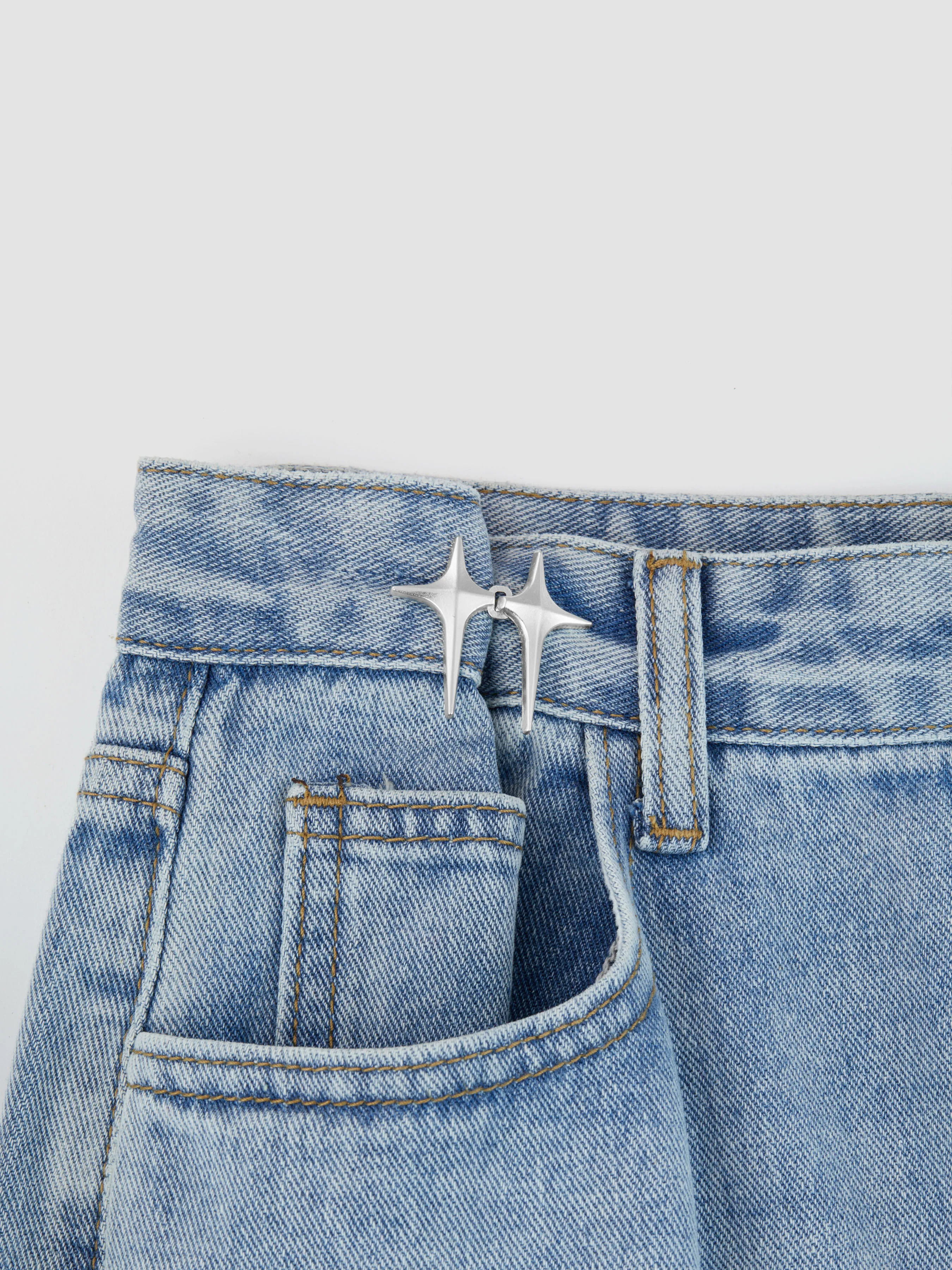  2 Packs d'Épingles à Bouton Étoile Pour Jeans