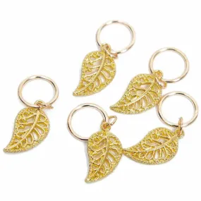 5 Bijoux pour tresses nattes et locks - Breloque Charm Feuilles