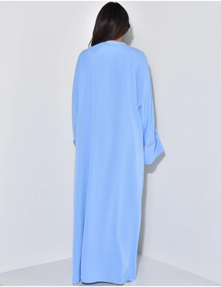 Abaya zippée à coutures dorées / 60969 - JEANS INDUSTRY