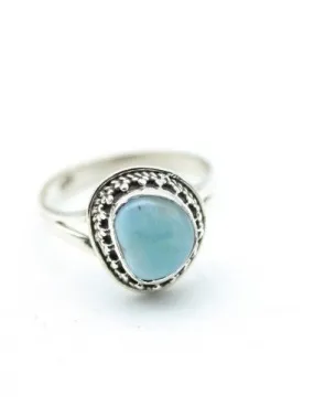 Bague argent travaillée et larimar