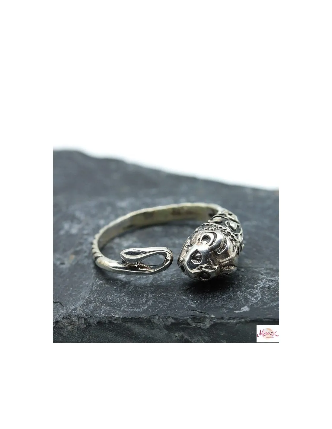 Bague argent tête de tigre