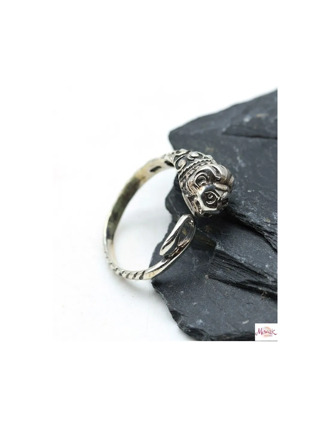 Bague argent tête de tigre