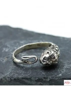 Bague argent tête de tigre