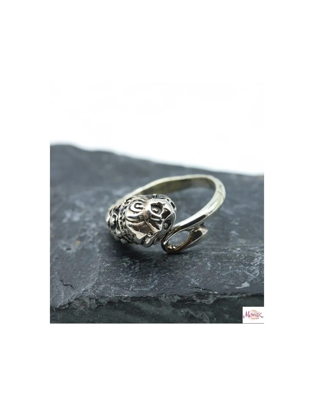 Bague argent tête de tigre