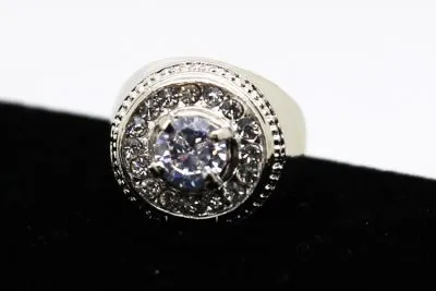 Bague Diamant Ronde pour Homme Chevalière Bling Bling