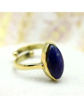 Bague dorée et lapis lazuli