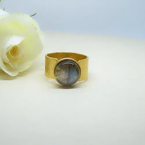 Bague en argent d'oré - labradorite