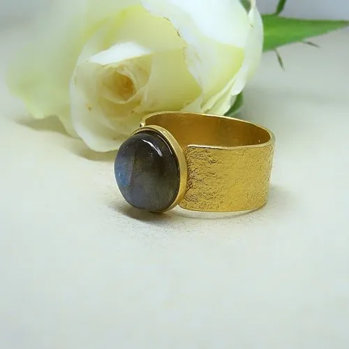 Bague en argent d'oré - labradorite