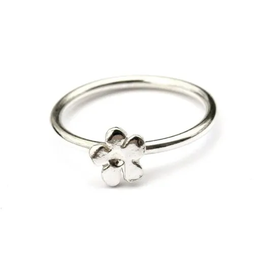 Bague en argent massif 925/1000 fleur de cerisier prunus empilable, minimaliste et légère