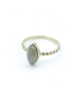 Bague labradorite fine en argent