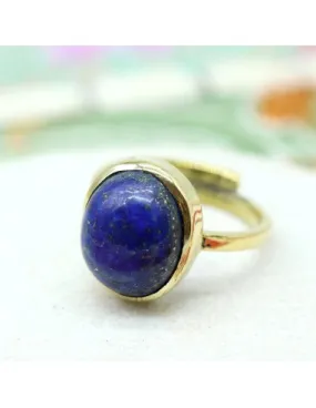 Bague lapis lazuli ovale en laiton