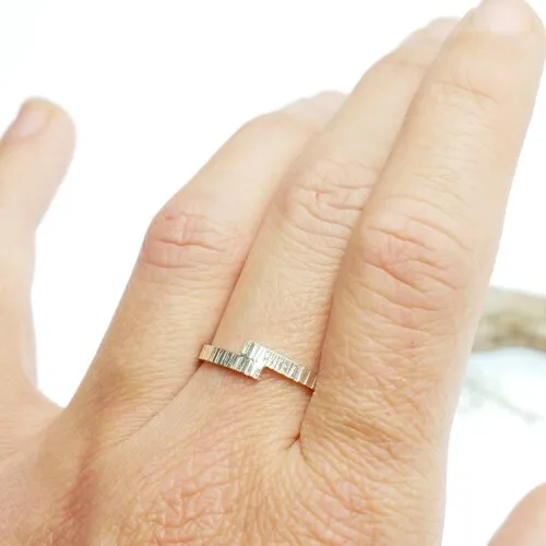 Bague striée en argent 925 minimaliste et légère