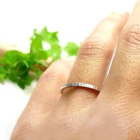 Bague striée fine argent 925 minimaliste et léger unisexe