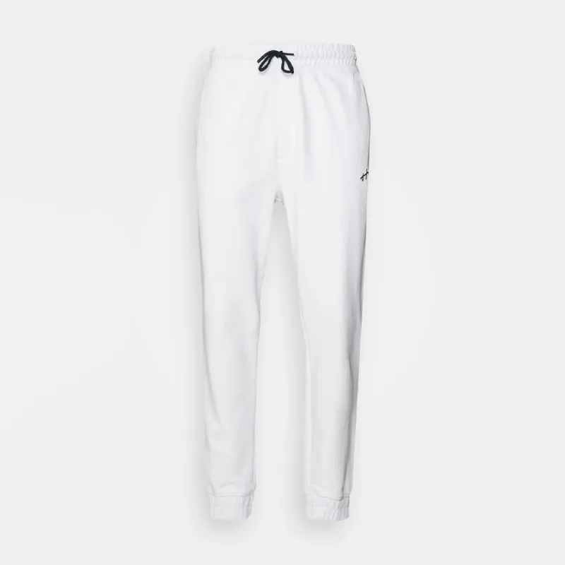 BAS DE SURVÊTEMENT BLANC EN COTON RELAXED FIT AVEC LOGO MANUSCRIT DRASILIA HUGO