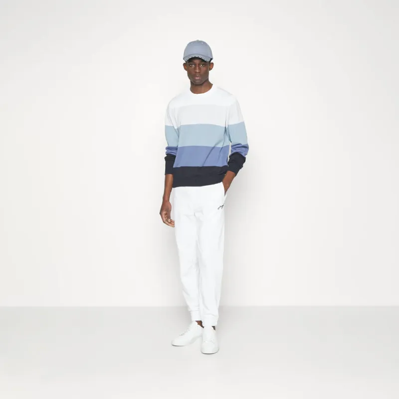 BAS DE SURVÊTEMENT BLANC EN COTON RELAXED FIT AVEC LOGO MANUSCRIT DRASILIA HUGO