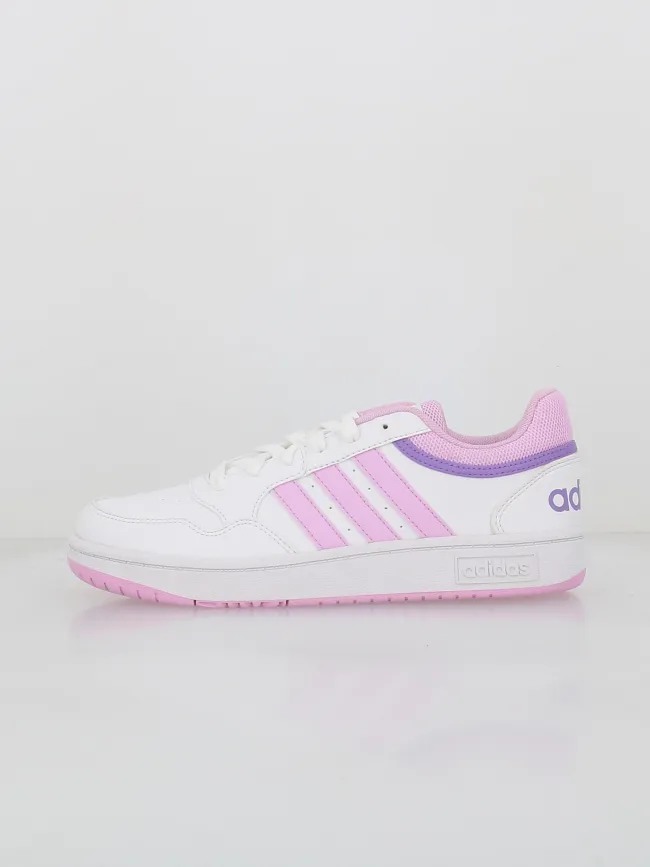 Baskets hoops 3.0 k blanc rose enfant - Adidas | wimod