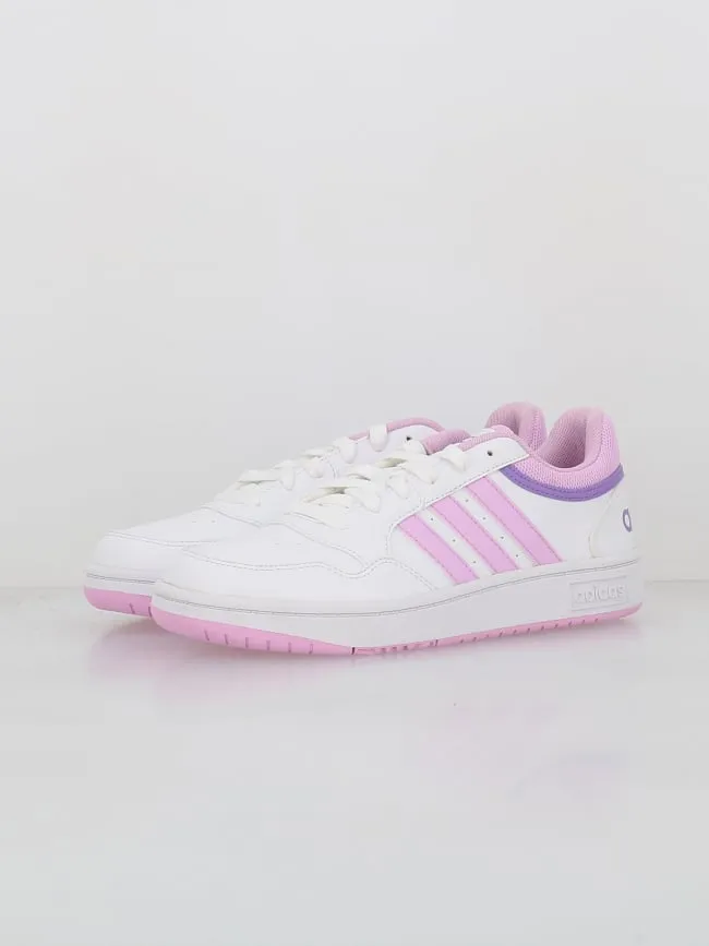 Baskets hoops 3.0 k blanc rose enfant - Adidas | wimod