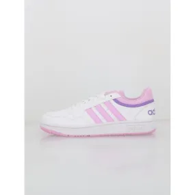 Baskets hoops 3.0 k blanc rose enfant - Adidas | wimod