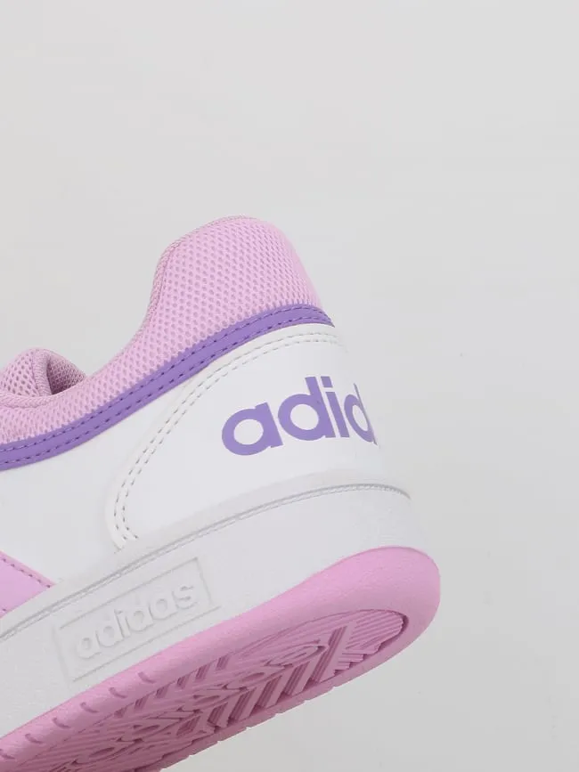 Baskets hoops 3.0 k blanc rose enfant - Adidas | wimod