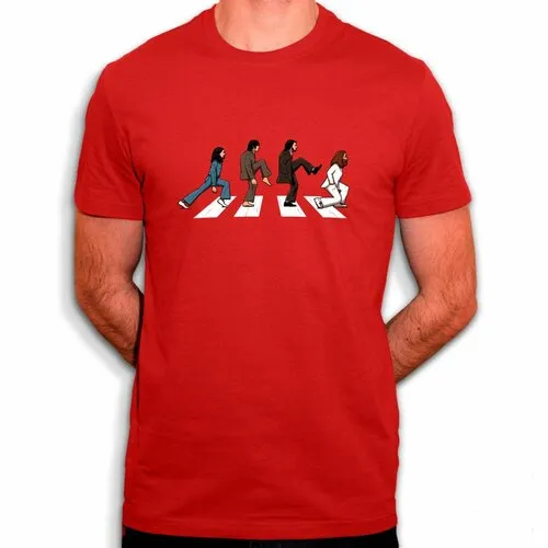 Beatles monty python - t-shirt en coton bio - parodie abbey road - passage clouté