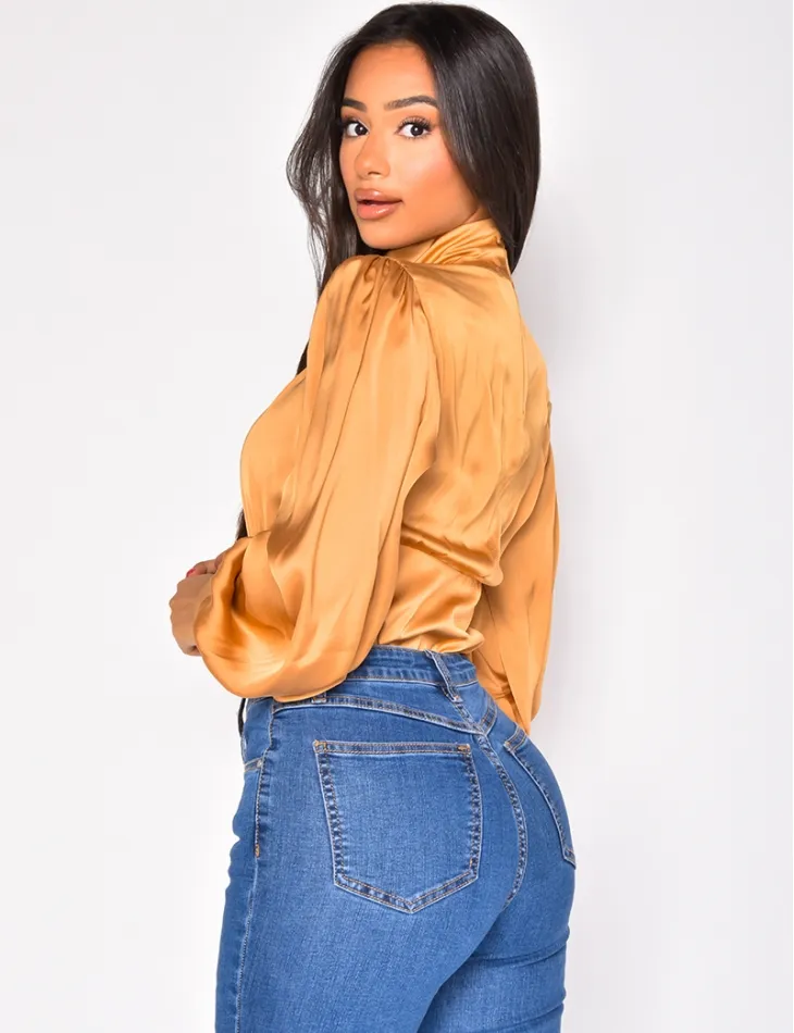 Blouse col montant en satin / 42987 - JEANS INDUSTRY