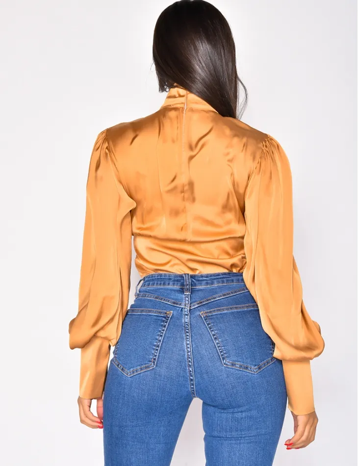 Blouse col montant en satin / 42987 - JEANS INDUSTRY