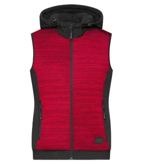 Bodywarmer gilet polaire workwear - Femme - JN1847 - rouge mélange