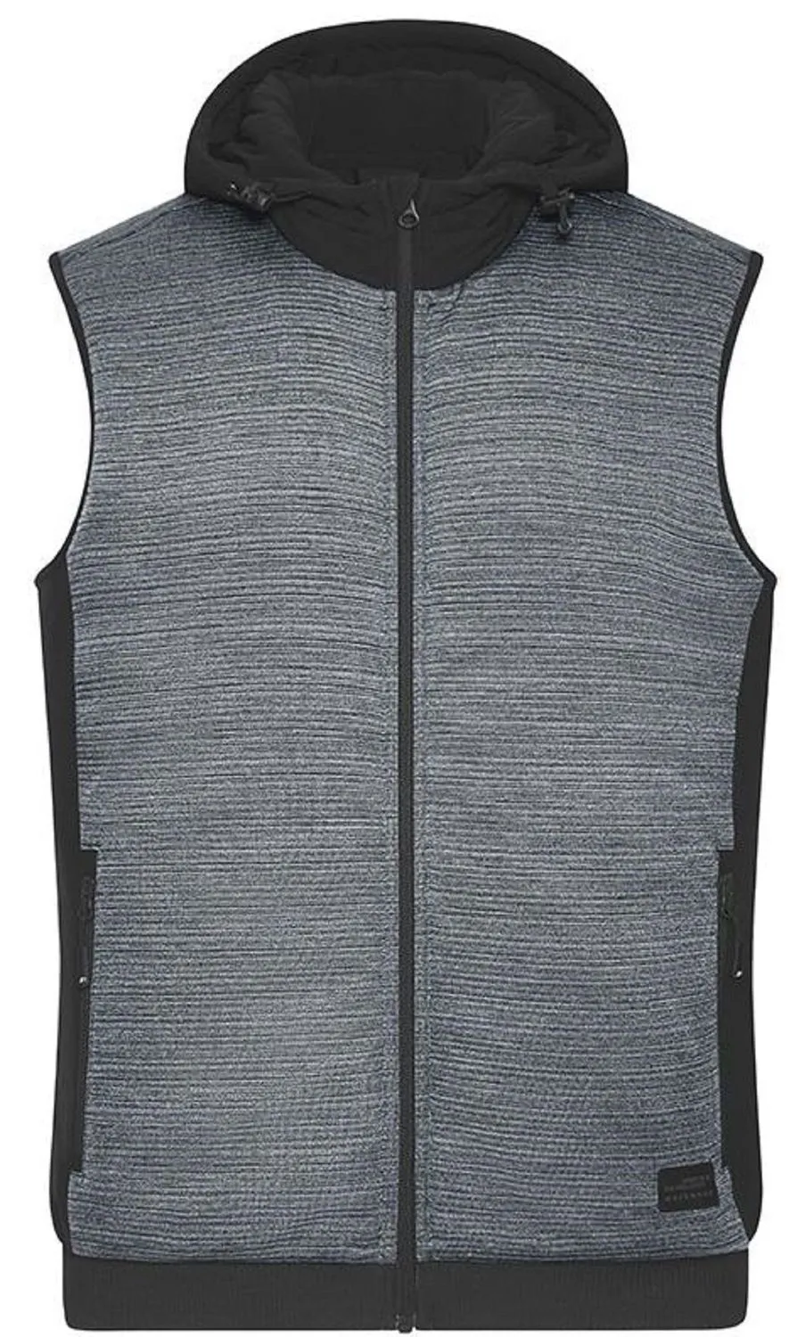 Bodywarmer gilet polaire workwear - Homme - JN1848 - gris foncé chiné 