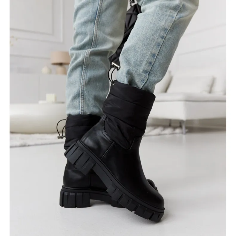 Bottes de neige Hoffman matelassées isolées noires le noir