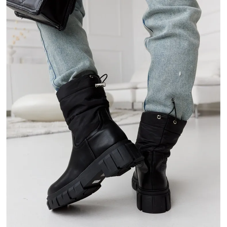 Bottes de neige Hoffman matelassées isolées noires le noir