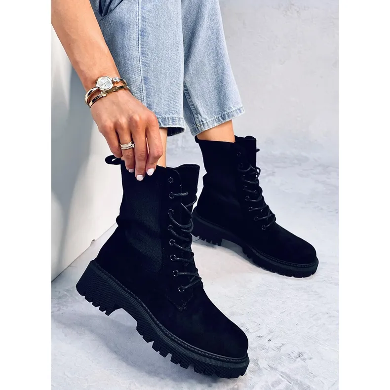 Bottes militaires à tige chaussette Nevada Black le noir