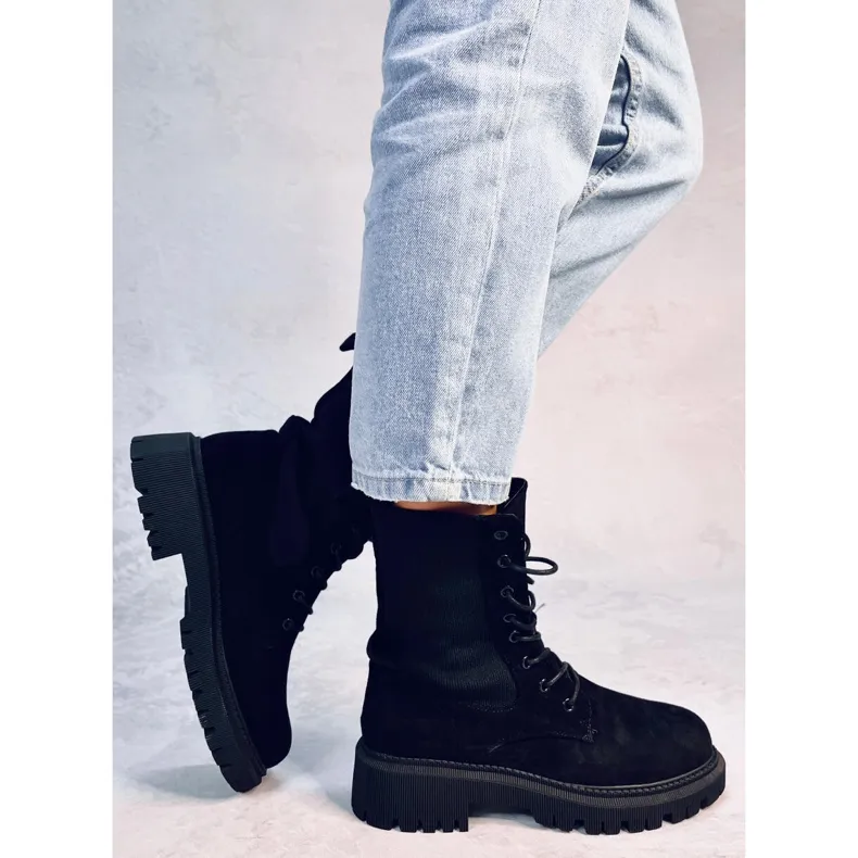 Bottes militaires à tige chaussette Nevada Black le noir