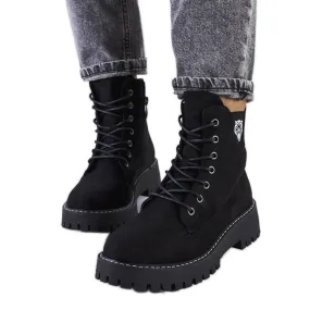 Bottes Uzeir en éco-daim noir le noir