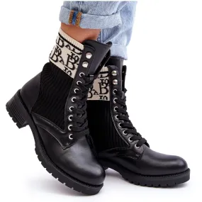 Bottes Worker Avec Chaussette Femme Noir Hakina le noir