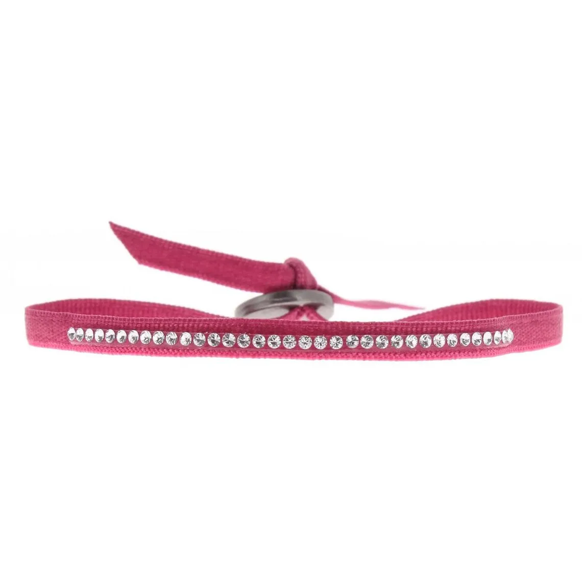 Bracelet Les Interchangeables A32798 - Bracelet Tissu Rouge Cristaux Swarovski Les Interchangeables | 3 Suisses