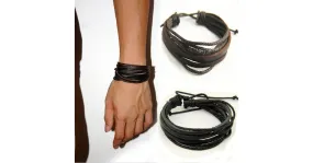 Bracelet multicouche en cuir pour homme