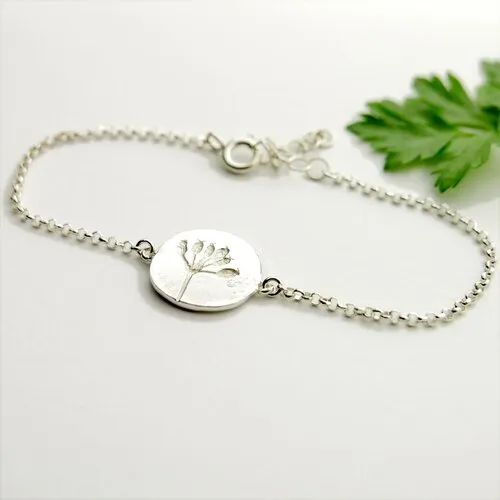 Bracelet réglable en argent 925/1000 petites fleurs des champs