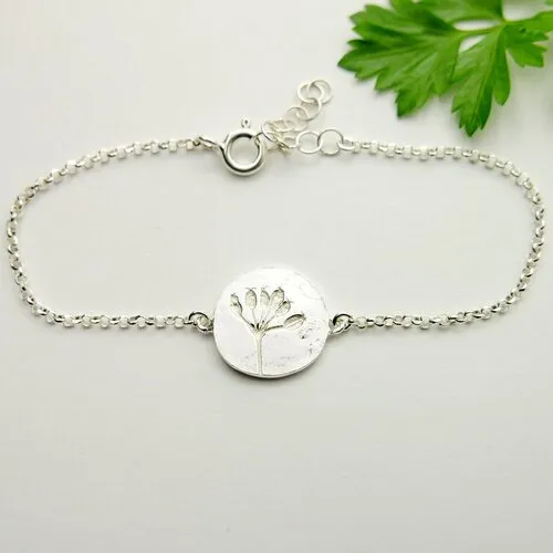 Bracelet réglable en argent 925/1000 petites fleurs des champs