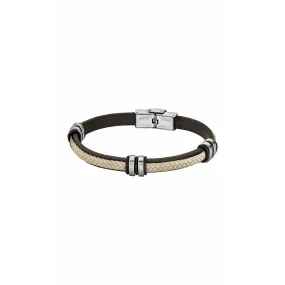 Bracelet Urban Man LS1829-2-6 - Bracelet Cuir Ivoire Acier Homme | 3 Suisses