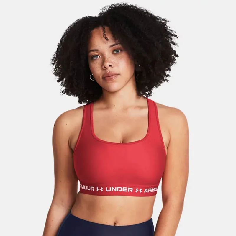 Brassière femme Under Armour Crossback Mid - Rouge