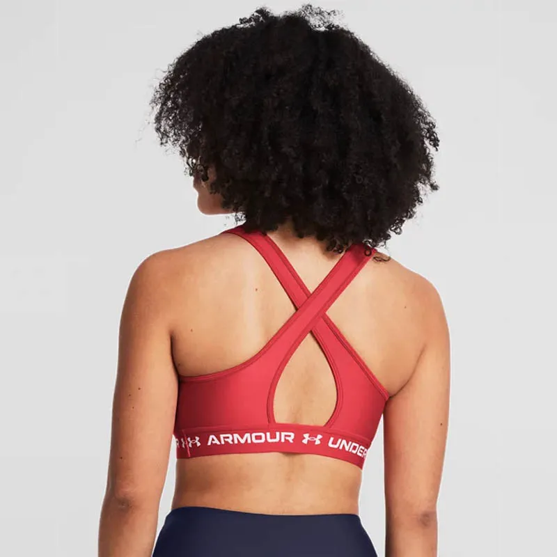 Brassière femme Under Armour Crossback Mid - Rouge