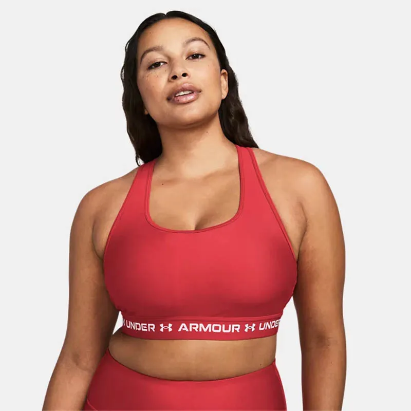 Brassière femme Under Armour Crossback Mid - Rouge