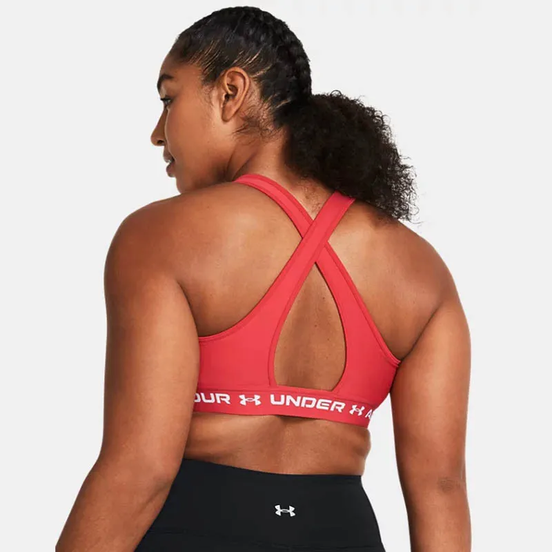 Brassière femme Under Armour Crossback Mid - Rouge