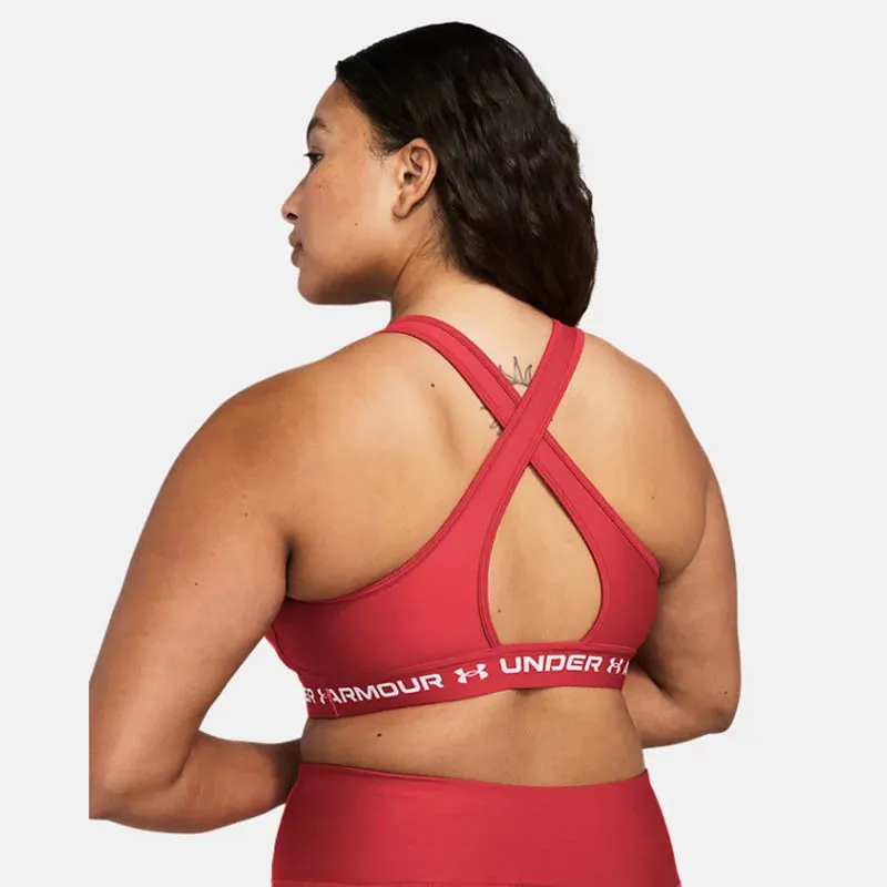 Brassière femme Under Armour Crossback Mid - Rouge