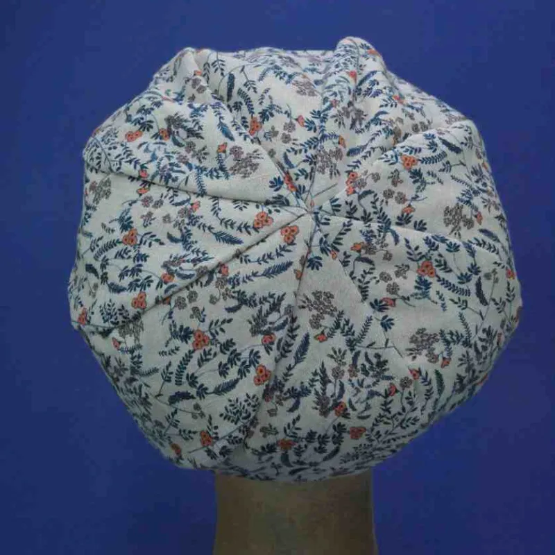 Casquette gavroche à imprimé marine en lin et coton | Casquette femme