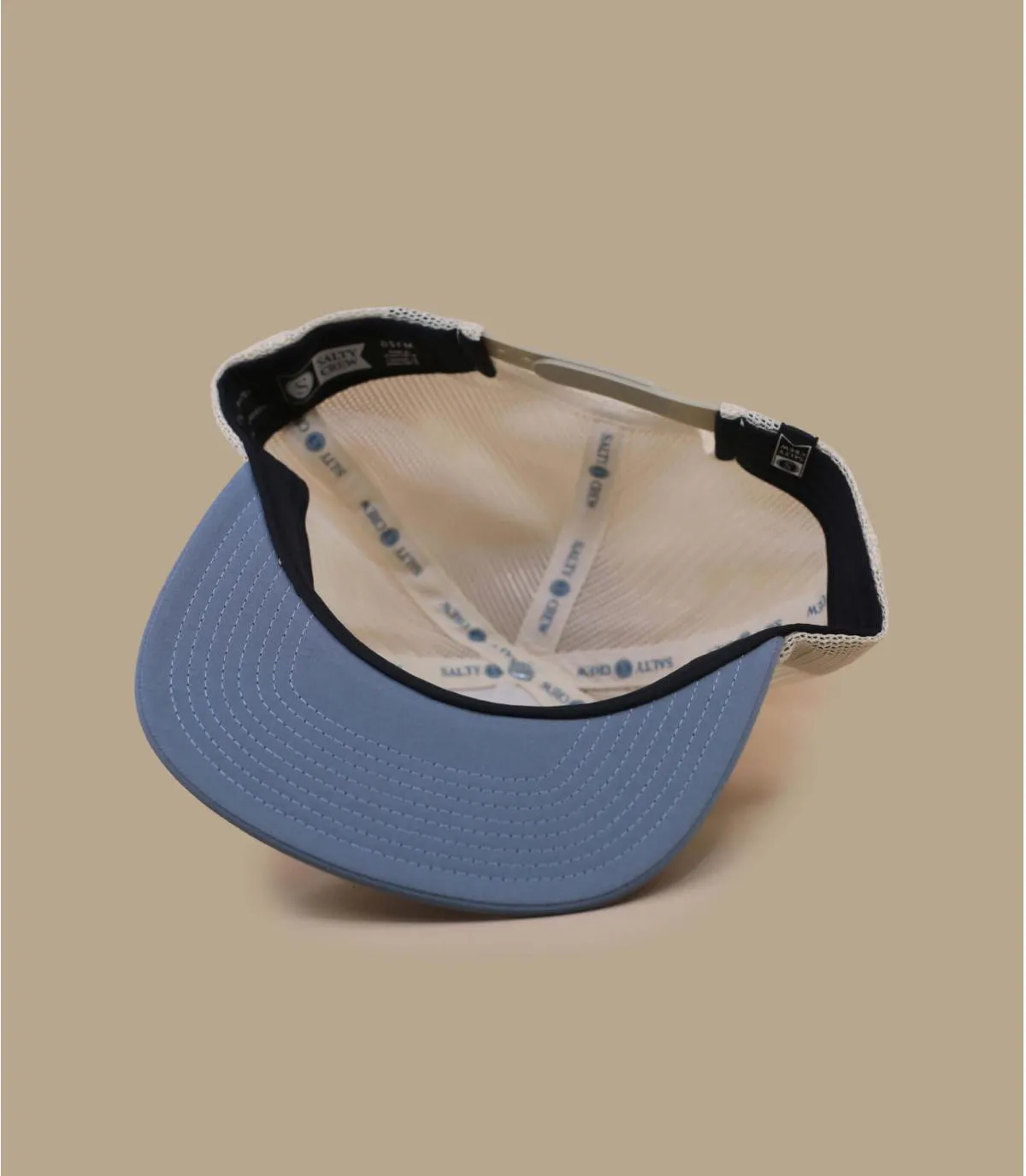 Casquette snapback beige imprimé  poisson - Casquette Interclub Trucker natural slate Salty Crew : Headict