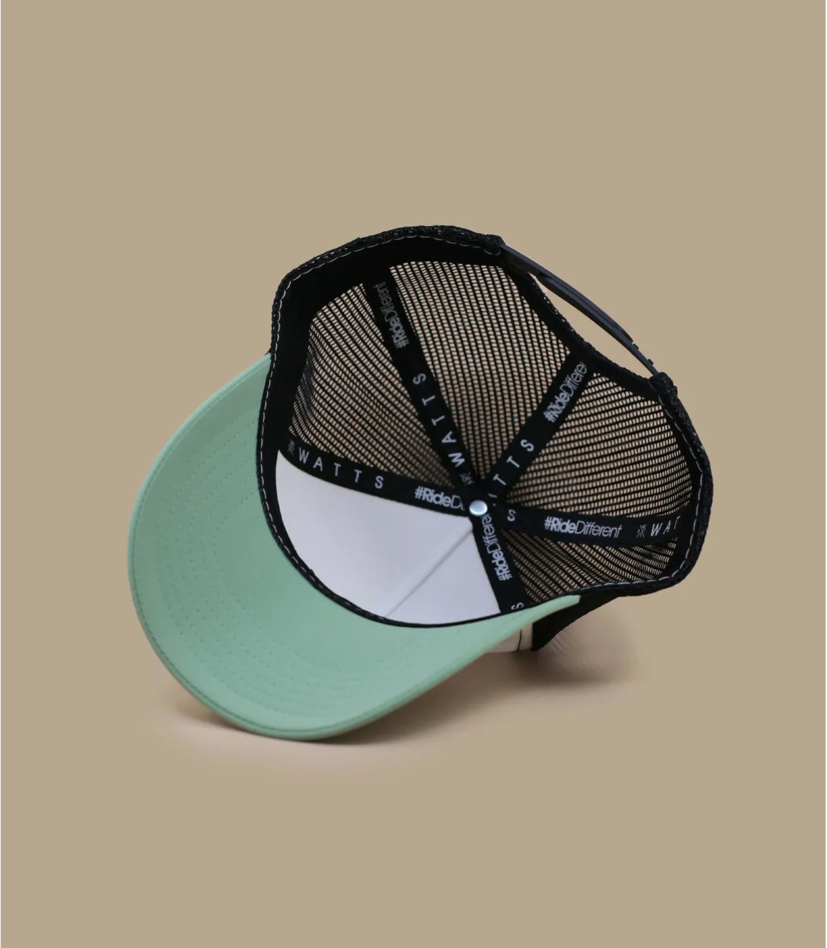 Casquette trucker blanche et verte - Casquette Trucker Tribe sage white Watts : Headict