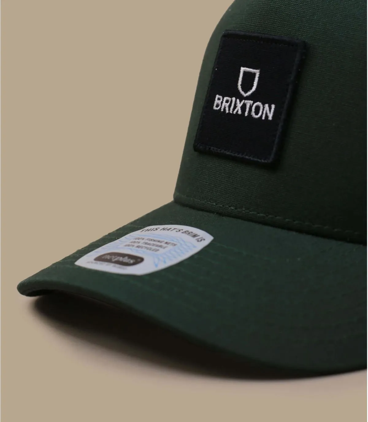 Casquette trucker vert éco-responsable - Casquette Alpha Block Trucker trekking green Brixton : Headict