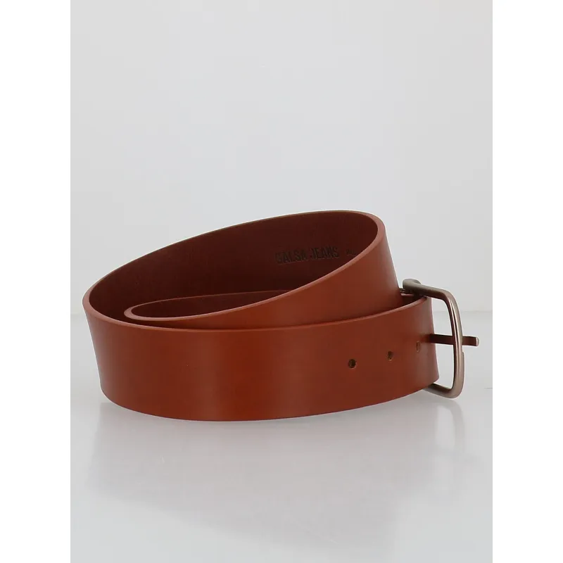 Ceinture en cuir basic large marron femme - Salsa  | wimod