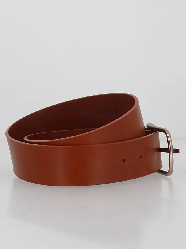 Ceinture en cuir basic large marron femme - Salsa  | wimod